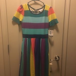 🌈LuLaRoe Amelia Bright stripes HTF colorway NWT🌈